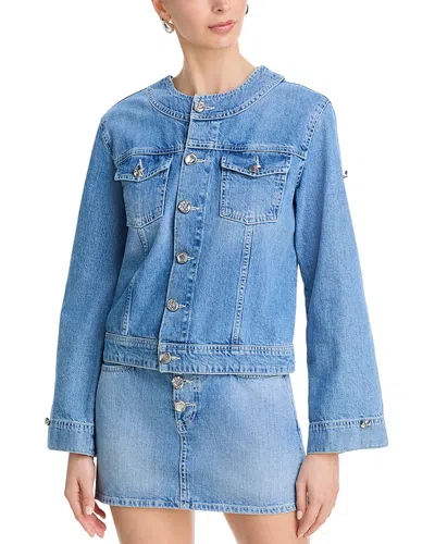 L'agence Anouk Collarless Jacket In Blue
