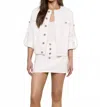 L'agence Anouk Collarless Jacket In Blanc In White