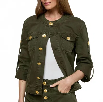 L'agence Anouk Collarless Jacket In Picholine In Green