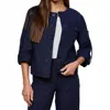 L'agence Anouk Collarless Jacket In Saturated Blue In Blue