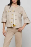 L'agence Anouk Collarless Jacket In Neutral