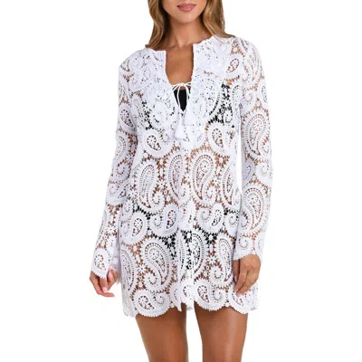 L'agence Ansley Paisley Long Sleeve Cover-up Dress In Multi