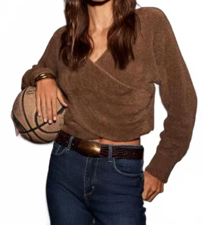 L'agence Antonella Crossover Sweater In Driftwood In Brown