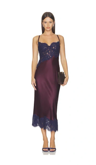 L'agence Araminta Lace Applique Dress In Purple