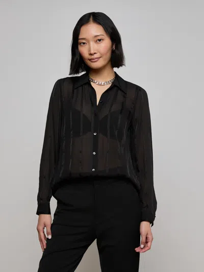 L'agence Argo Silk Blouse In Black