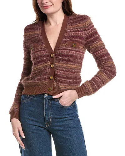 L'agence Ariadne Mixed Stitch Cardigan In Brown