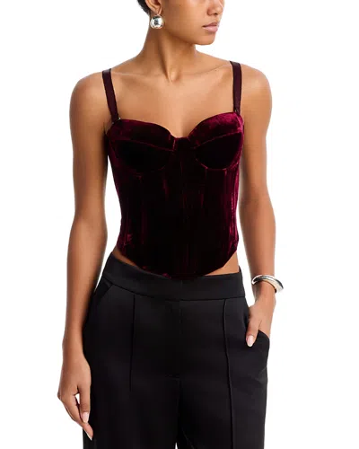 L'agence Ariana Velvet Corset In Burgundy