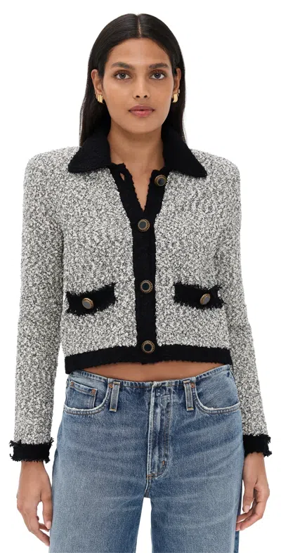 L'AGENCE ARIELLE COLLARED JACKET WHITE/BLACK