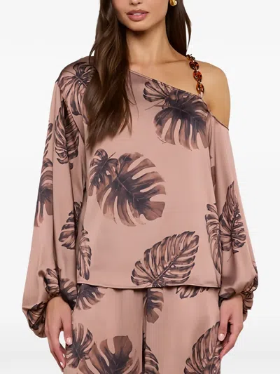 L'agence Asami One-shoulder Blouse In Multi