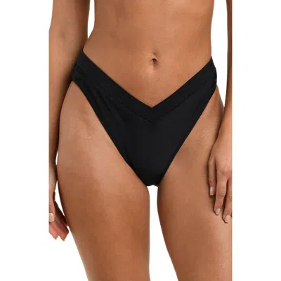 L'agence Ashleigh V-cut High Leg Bikini Bottoms In Black