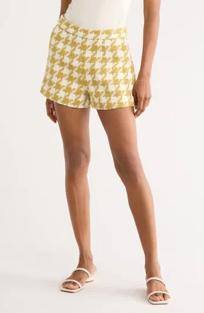 L'agence Ashton Tweed Shorts In Animal Print