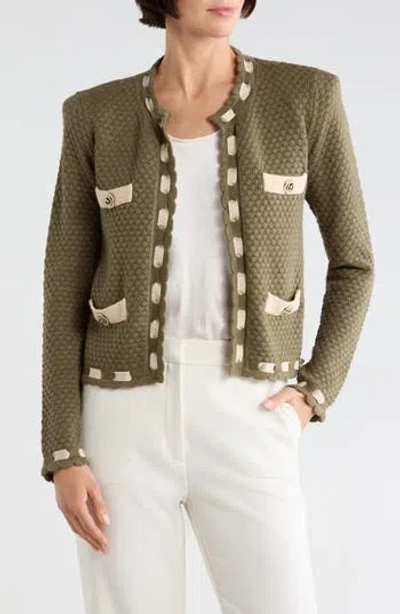 L'agence Astor Contrast Trim Cardigan