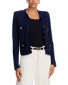 L'agence Astor Contrast Trim Cardigan In Blue