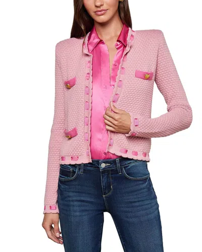 L'agence Astor Wool-blend Cardigan In Cppp-dusty Pink/pink