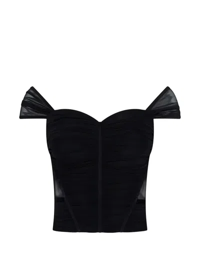 L'agence Asuka Mesh Top In Black