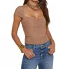 L'agence Asuka Shirred Mesh Top In Cappuccino In Brown