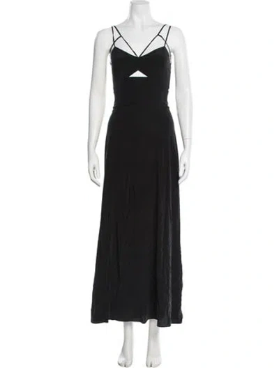 Pre-owned L'agence Asymmetrical Long Dress In Black