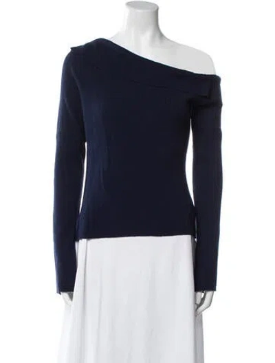 Pre-owned L'agence Asymmetrical Sweater In Blue