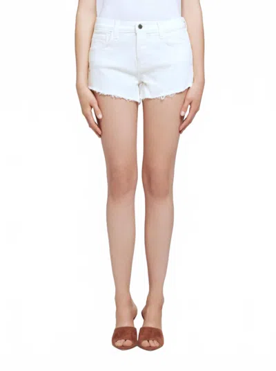 L'agence Audrey Denim Short In Blanc In White