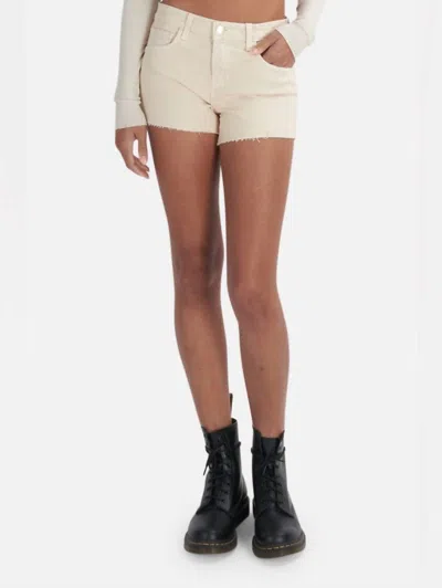 L'agence Audrey Mid Rise Shorts In Beige In Blue