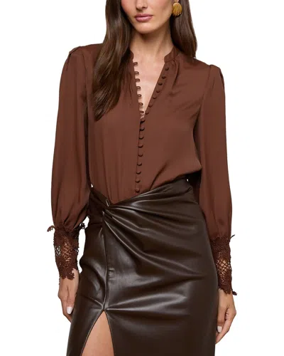 L'agence Ava Lace Cuff Blouse In Multi