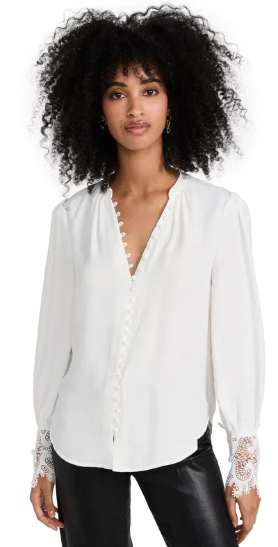 L'agence Ava Lace Cuff Blouse In Ivory In White