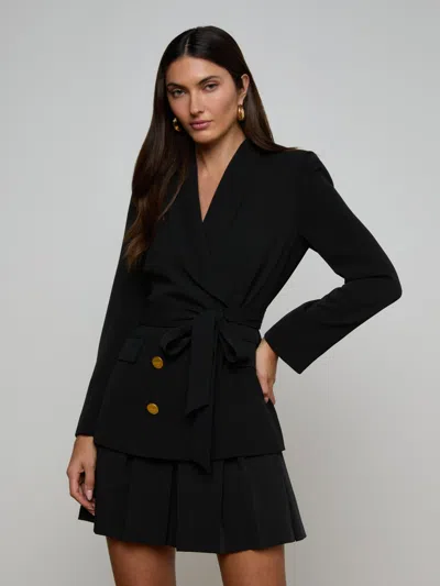 L'agence Aven Wrap Blazer In Black