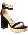 L'agence Avia Suede Platform Sandal In Black