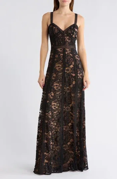 L'agence Avignon Lace Maxi Dress In Black