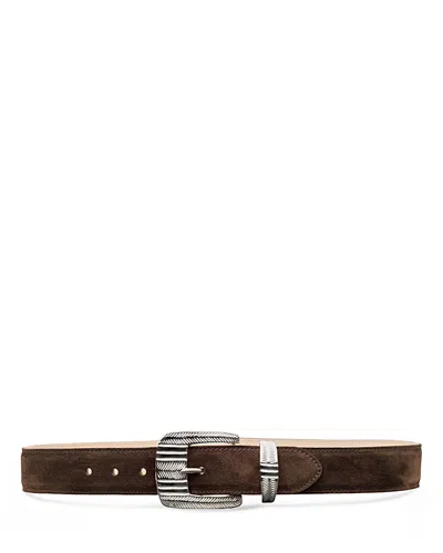 L'agence Aya Engraved Buckle Western Belt In Brown