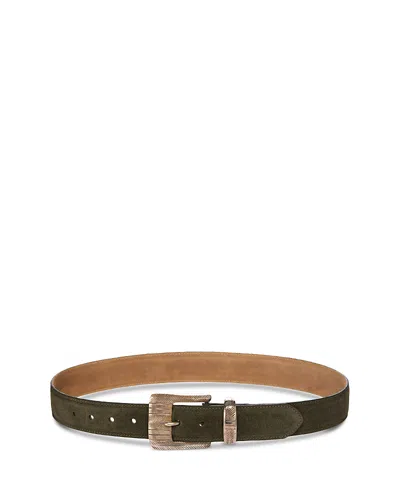 L'agence Aya Engraved Buckle Western Belt In Green