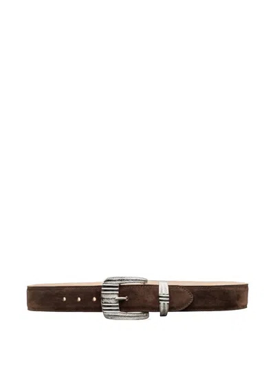 L'agence Aya Suede Belt In Brown