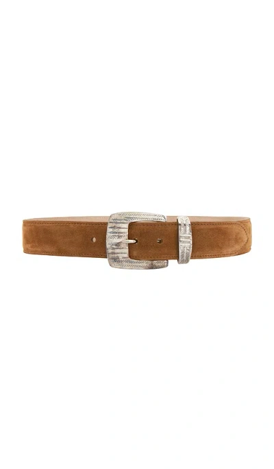 L'agence Aya Western Engraved Belt In Cognac