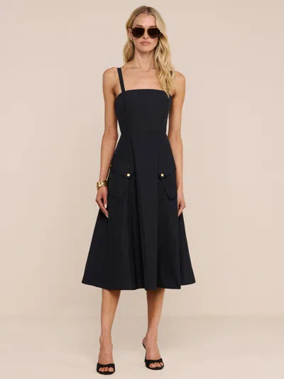 L'agence Ayela Midi Dress In Black