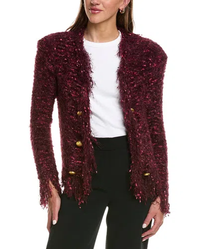 L'agence Azure Cardigan Blazer In Burgundy