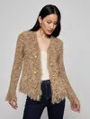 L'agence Azure Fringe Cardigan Blazer In Brown