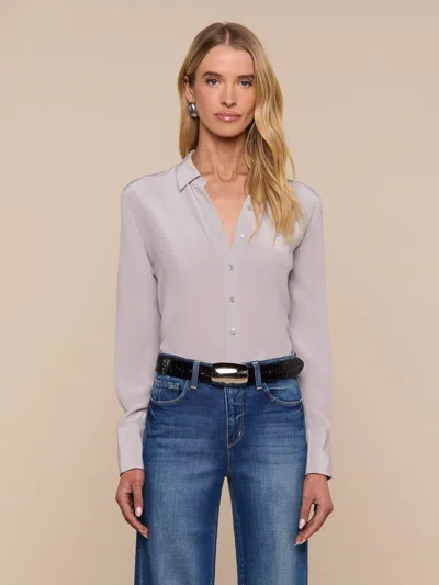 L'agence Babette Silk Blouse In Purple