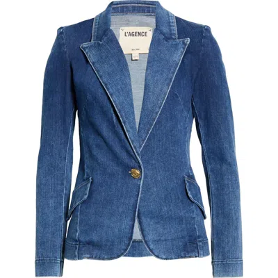 L'agence Baldwin Denim Blazer In Blue