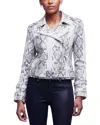 L'agence Baldwin Leather Jacket In Silver