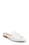 L'agence Barbe Ii Pointed Toe Kiltie Fringe Loafer Mule In White