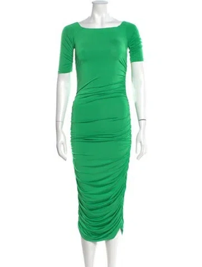 Pre-owned L'agence Bateau Neckline Long Dress In Green