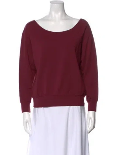 Pre-owned L'agence Bateau Neckline Long Sleeve Sweatshirt In Burgundy