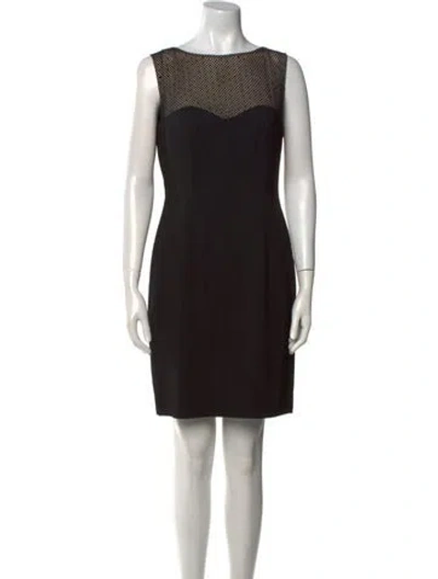 Pre-owned L'agence Bateau Neckline Mini Dress In Black