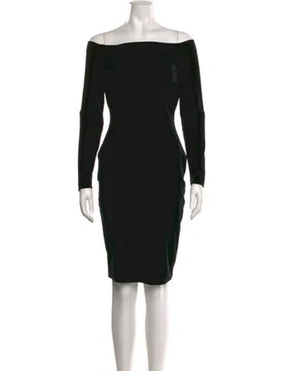 Pre-owned L'agence Bateau Neckline Mini Dress In Black