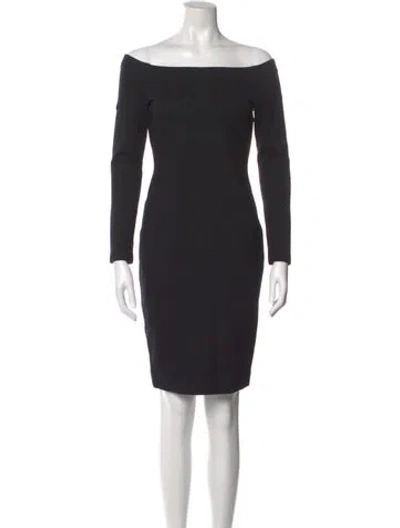 Pre-owned L'agence Bateau Neckline Mini Dress In Black