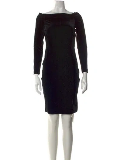 Pre-owned L'agence Bateau Neckline Mini Dress In Black