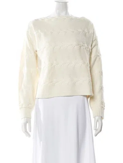 Pre-owned L'agence Bateau Neckline Sweater In Blue