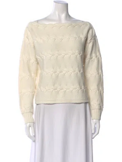 Pre-owned L'agence Bateau Neckline Sweater In Neutral