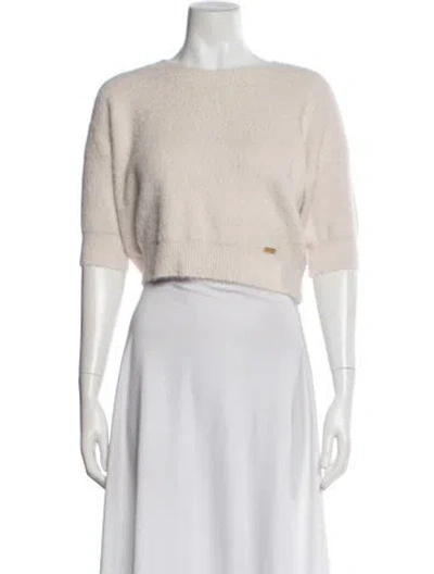 Pre-owned L'agence Bateau Neckline Sweater In White