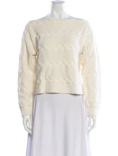 Pre-owned L'agence Bateau Neckline Sweater In Yellow